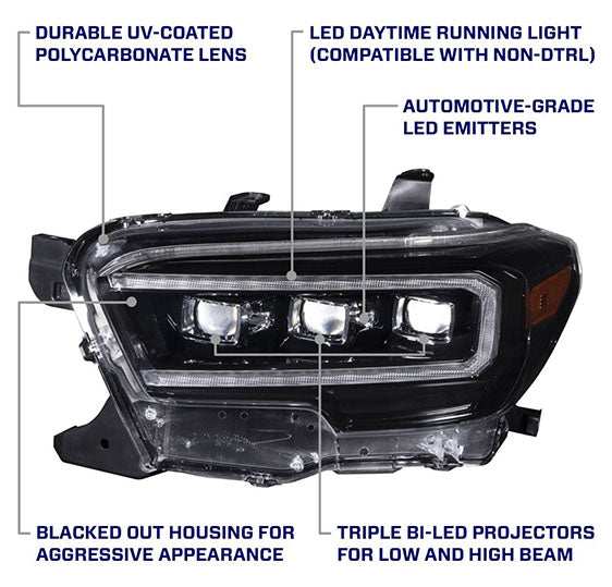 Form Lighting Sequential LED Projector Headlights with Amber