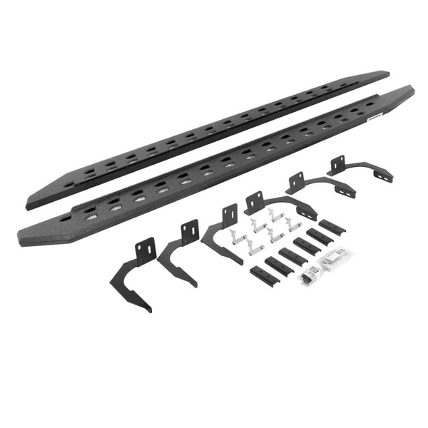 GoRhino RB20 Slim Line Running Boards Complete Kit with Brackets