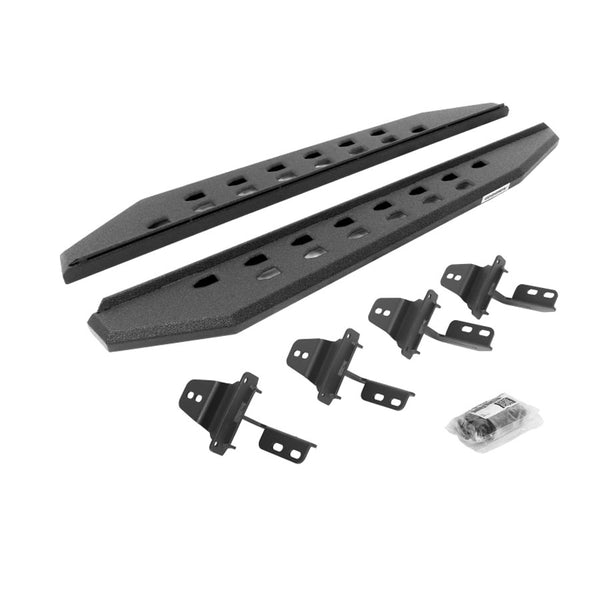 GoRhino RB20 Slim Line Running Boards Complete Kit with Brackets