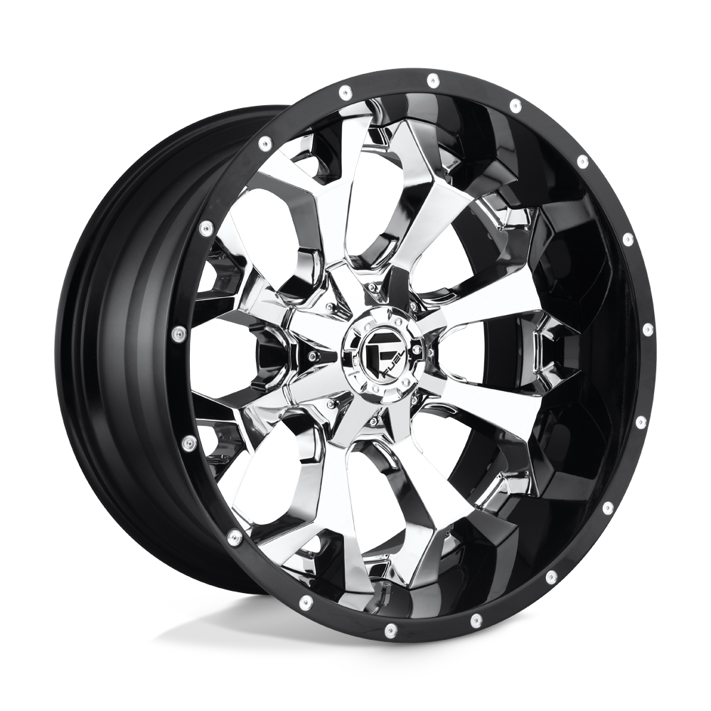 Fuel Assault Wheels Chrome Plated Gloss Black Lip D246