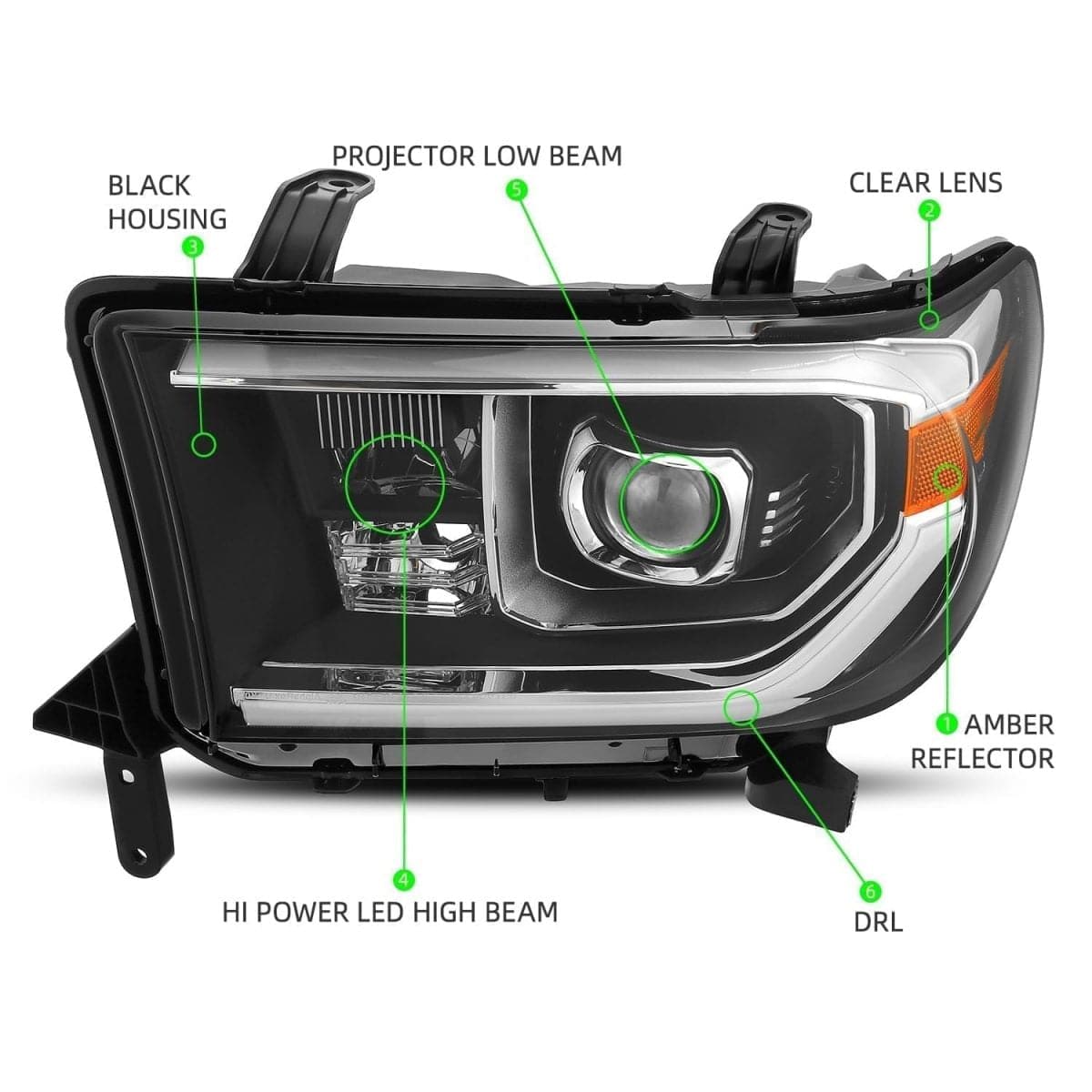 AlphaRex MK2 LUXX-Series LED Projector Headlights Black w/ Level 