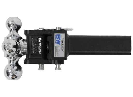 B&W Tow & Stow 3-Ball Mount - 2" Hitch - 5" Drop, 5-1/2" Rise - 10K - Black B And W Trailer Hitch Ball Mount BWTS10048B