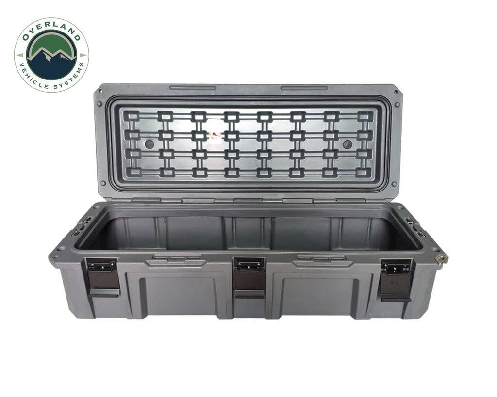 Overland Vehicle Systems D.B.S. - Dark Grey 117 QT Dry Box with Wheels,  Drain, and Bottle Opener | Universal