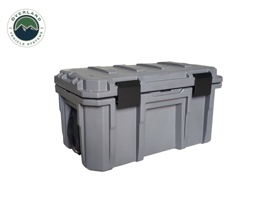 Overland Vehicle Systems D.B.S. - Dark Grey 53 QT Dry Box with Wheels,  Drain, and Bottle Opener | Universal