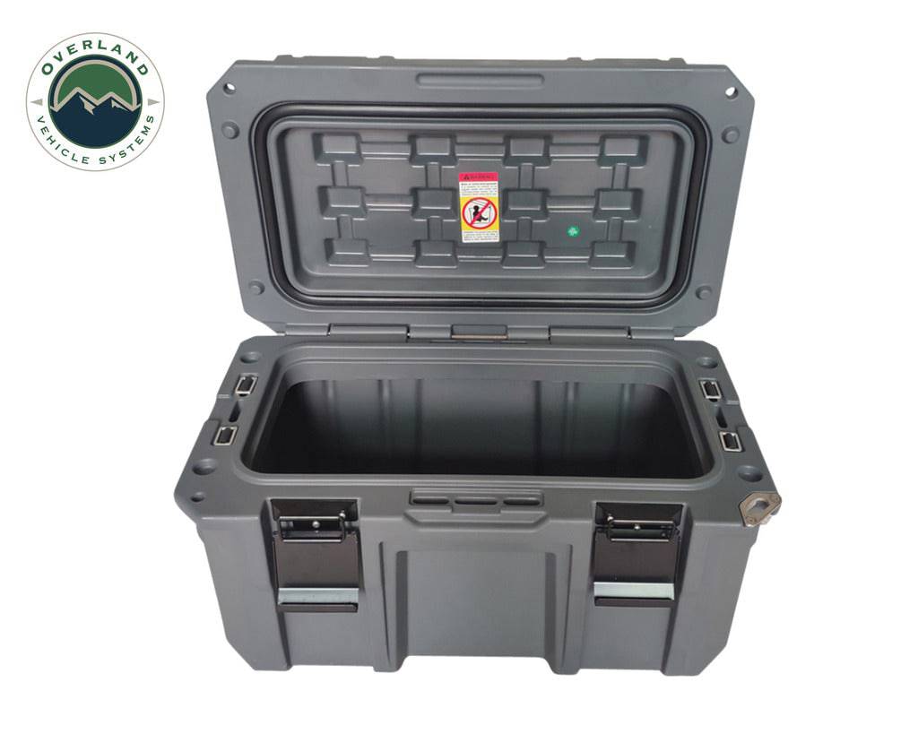 Overland Vehicle Systems D.B.S. - Dark Grey 53 QT Dry Box with Wheels,  Drain, and Bottle Opener, Universal